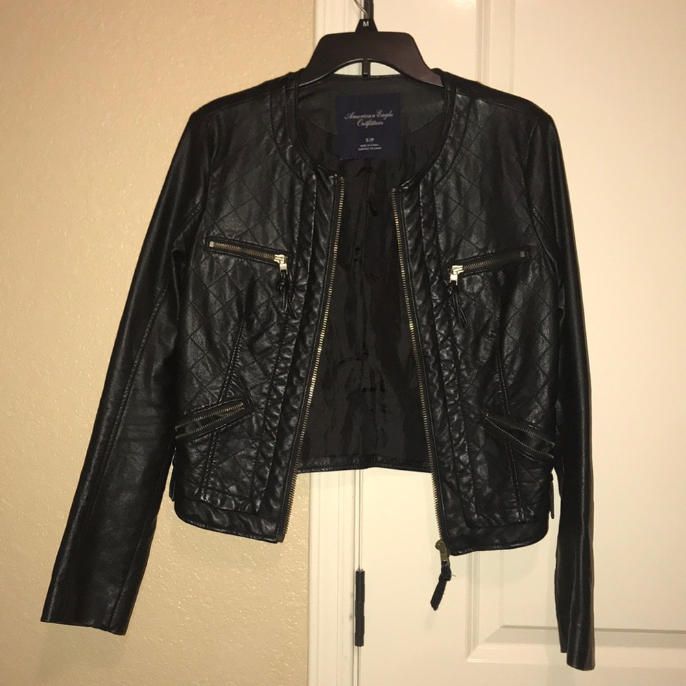 Black leather jacket